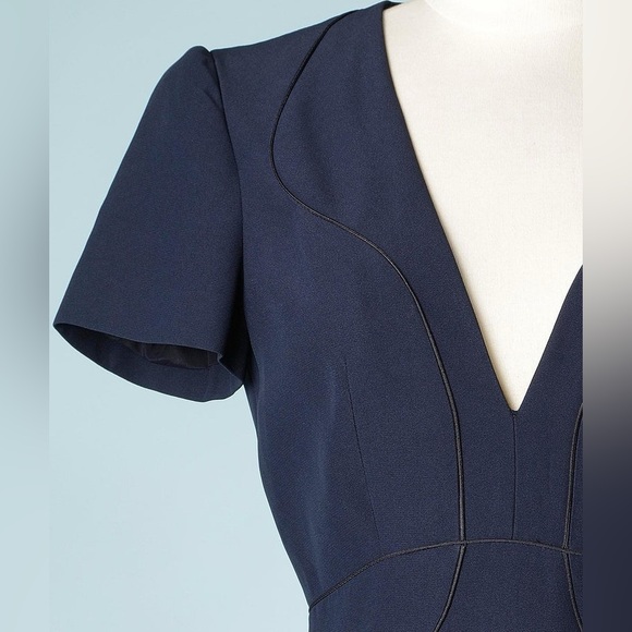 Alexander McQueen navy blue sheath dress deep V size IT40 - Picture 7 of 16